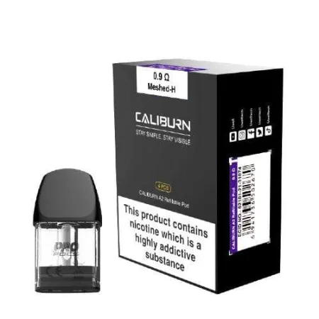 Caliburn A2 & A2S Replacement Pods By Uwell 0.9ohm - Pack Of 4