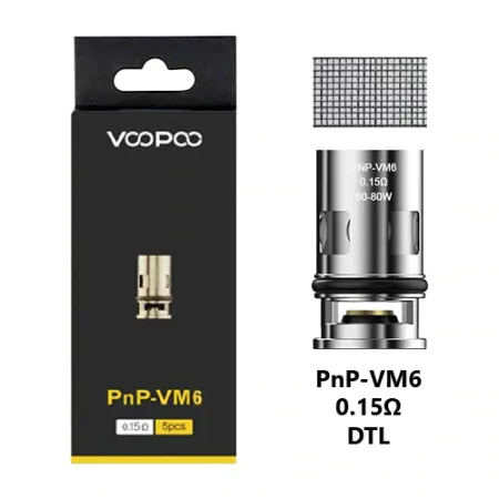VooPoo PnP-VM6 0.15ohm Mesh Coils (5 Pack) 60-80W
