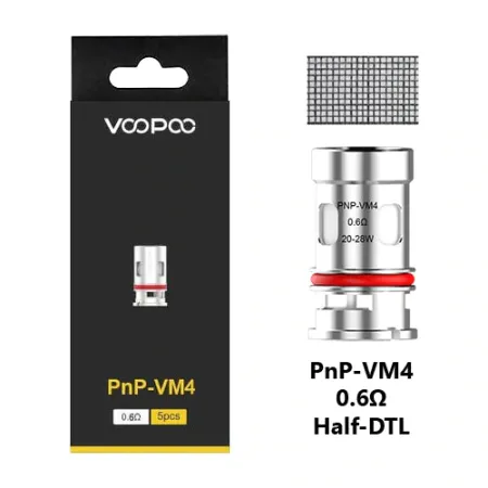 VooPoo PnP-VM4 0.6 OHM Mesh Coils (5 Pack) 20-28W