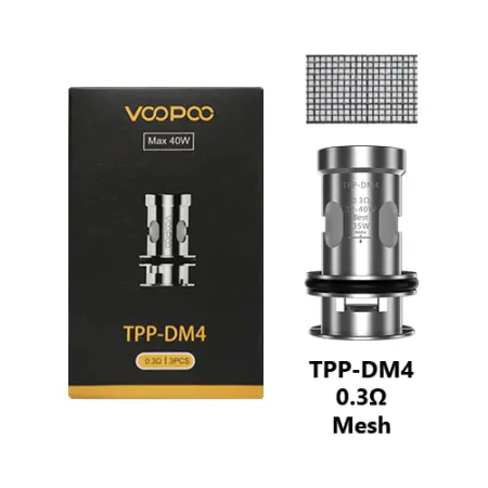 VooPoo TPP-DM4 0.3 ohm Mesh Coils (3 Pack) 32-40W